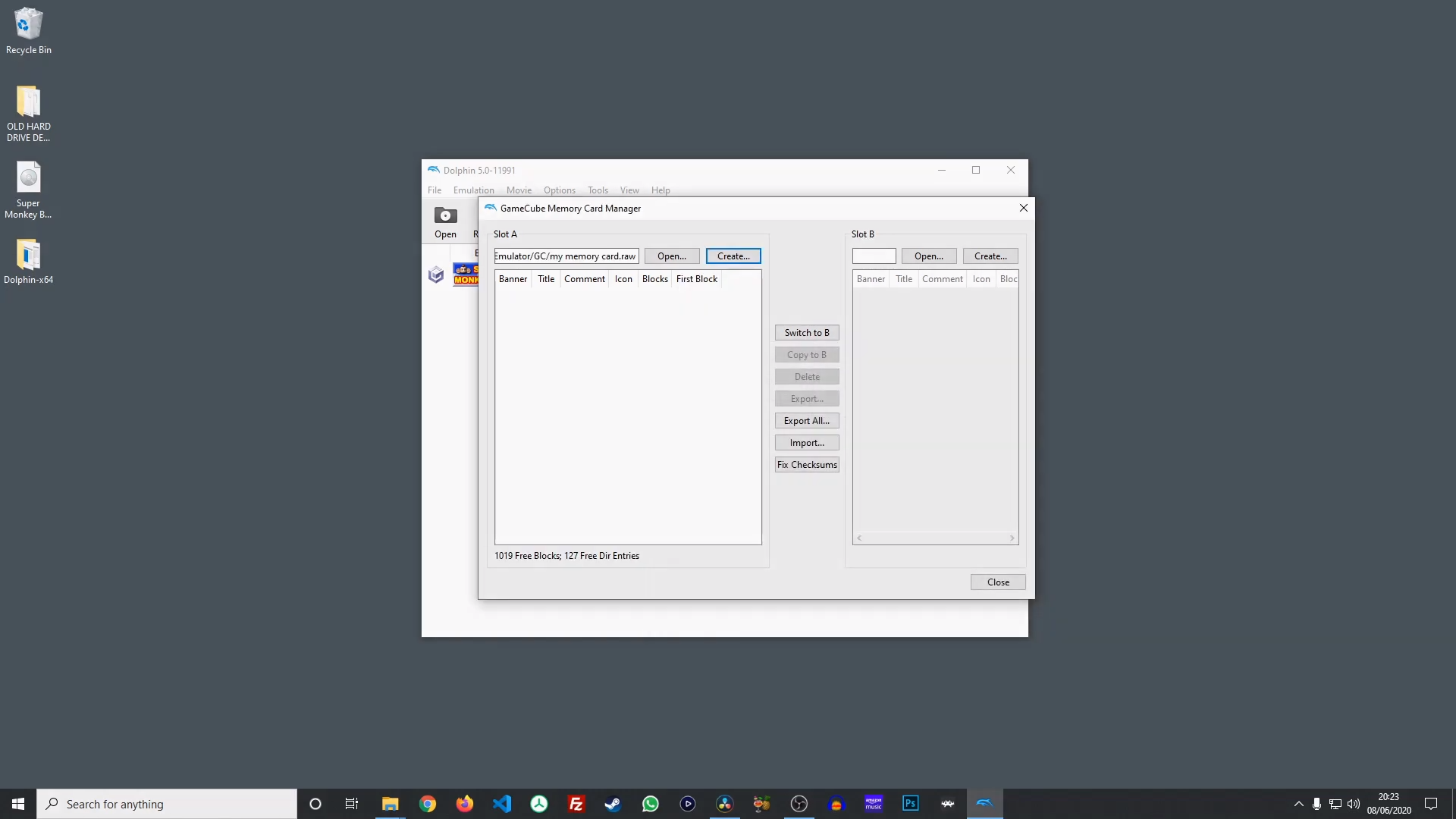 how to get memory card for dolphin emulator gamecube