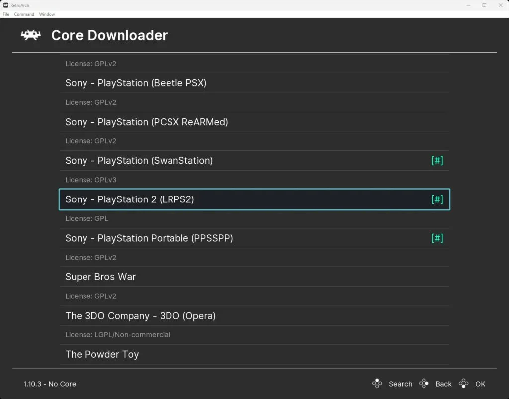 RetroArch PS2 LRPS2